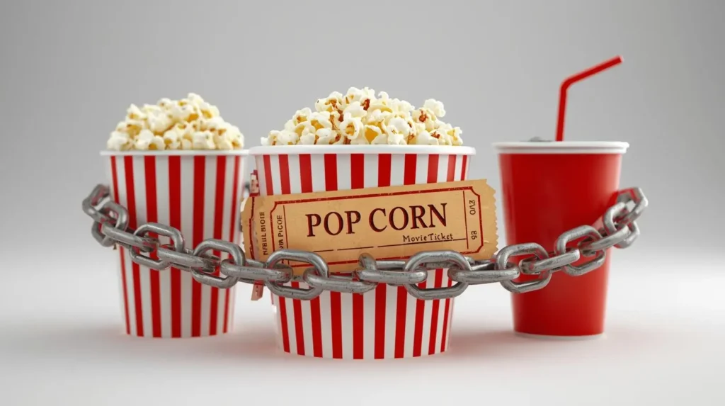 Imagem simbolizando a venda casada. Pipoca no cinema.